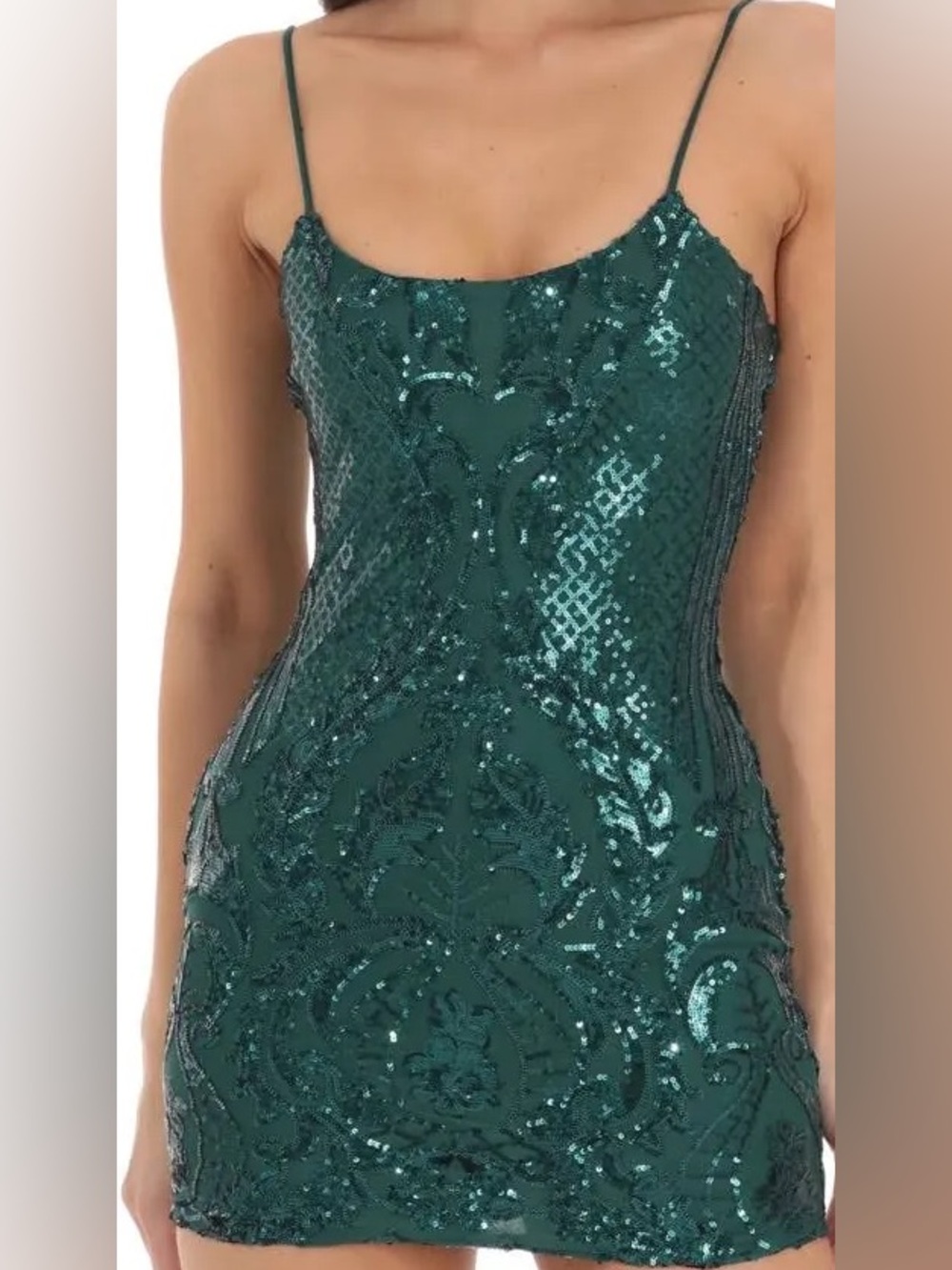Lucy in the Sky Green Sequin Mini Dress